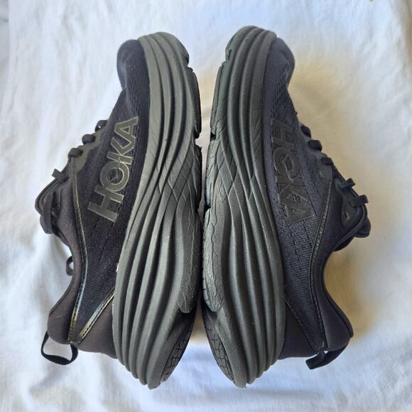 Hoka One One Bondi 8 Women's Triple Black Running Shoes Sneakers Size 9.5 - Picture 4 of 8